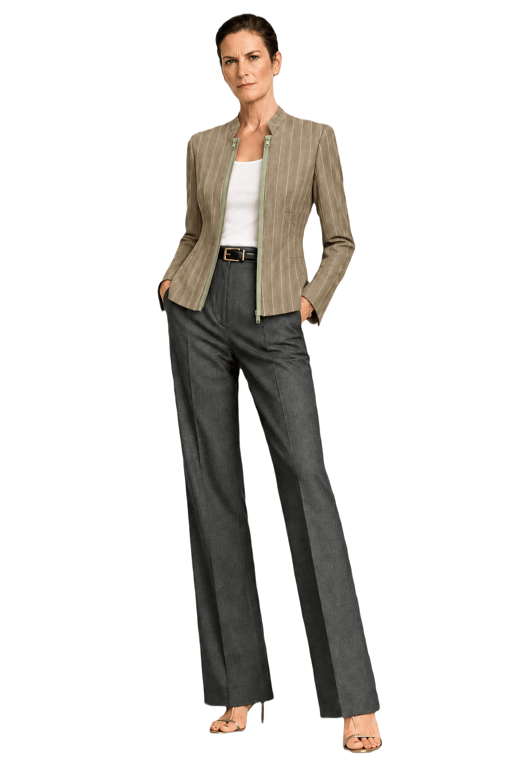 1990s Beige Wool Jacket - Model