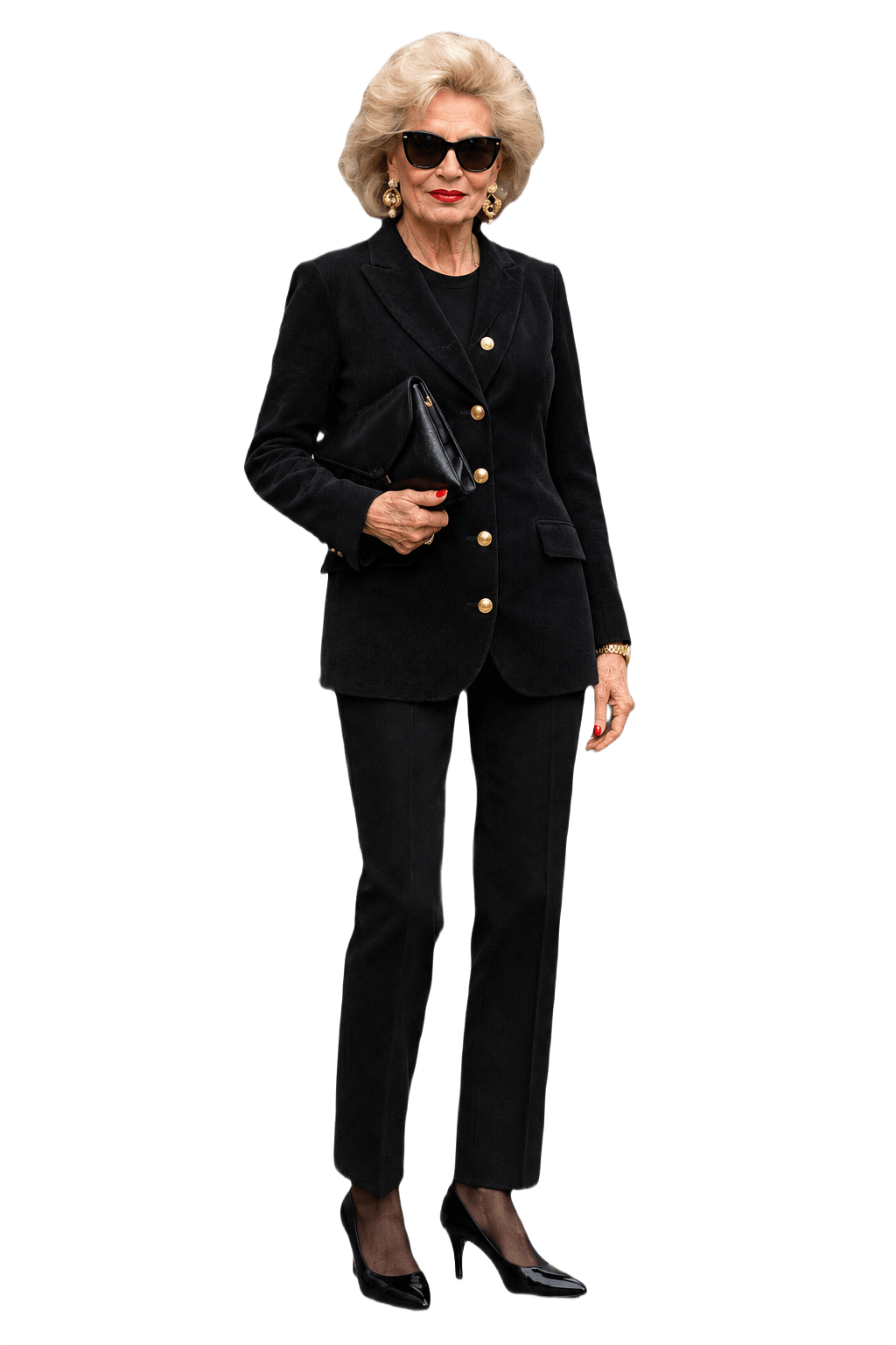 1980s Black Velvet Blazer - Model