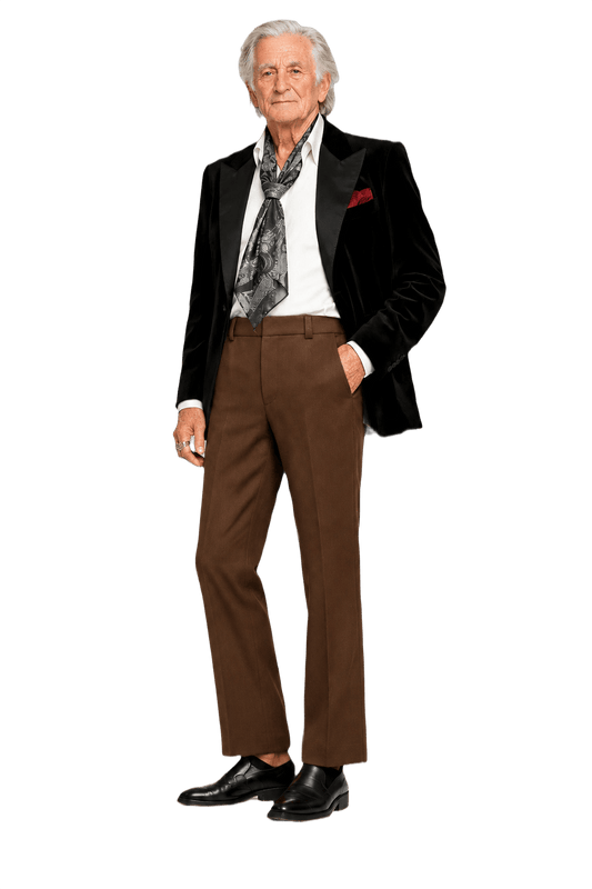 1970s Brown Wool Blend Trousers - Model
