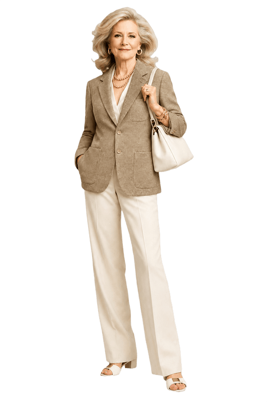 1970s Beige Wool Blazer - Model