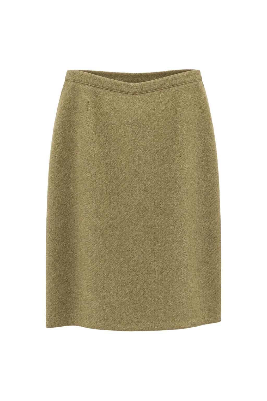 1970s Beige Wool Skirt - Front View