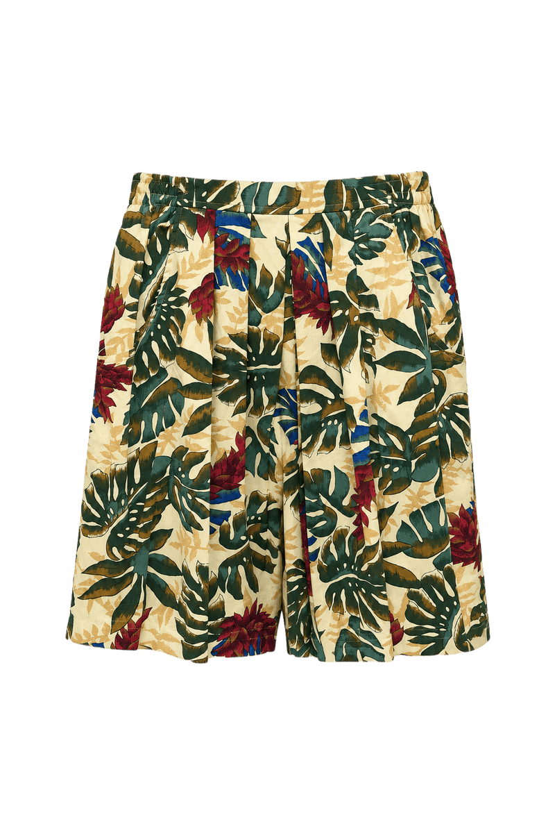1980s Beige Cotton Shorts - Front View