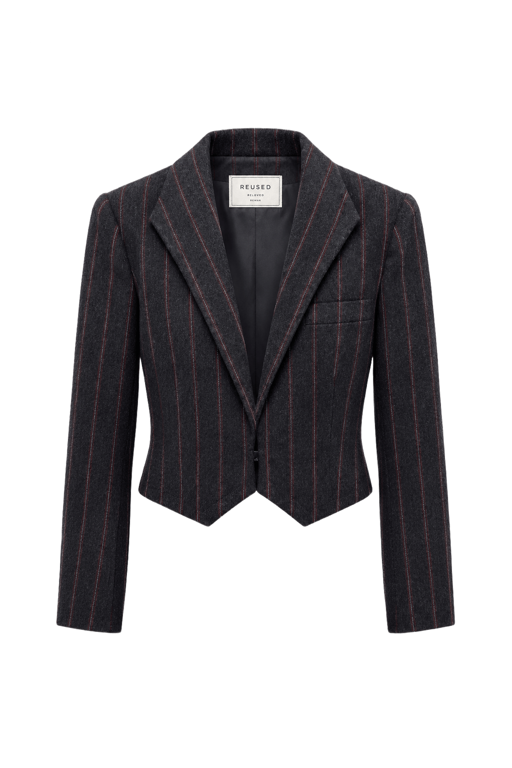1990s Charcoal Grey Wool Blazer - Front View