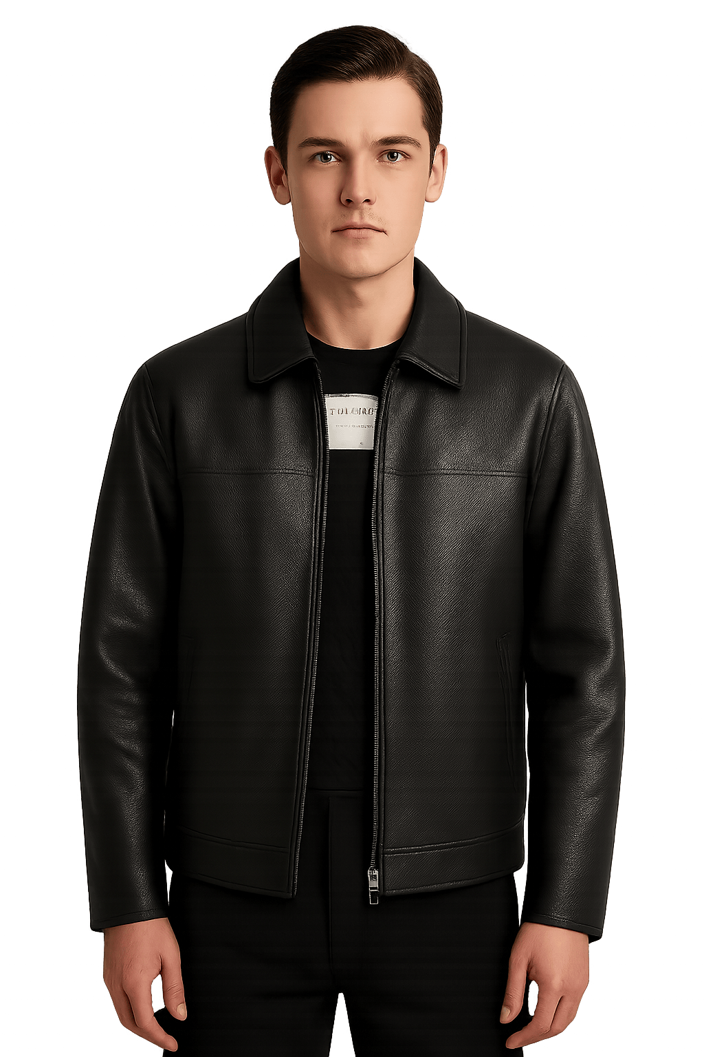 90s Biker Leather Jacket with - AI Generated
