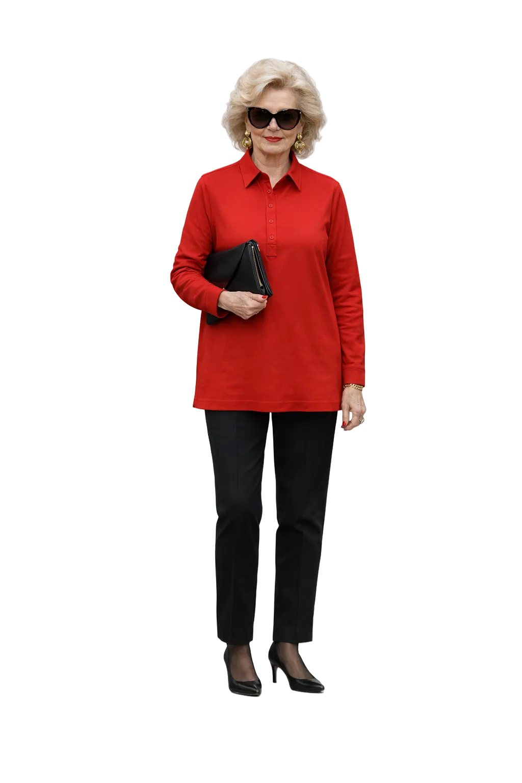 1990s Red Cotton Shirt - Model