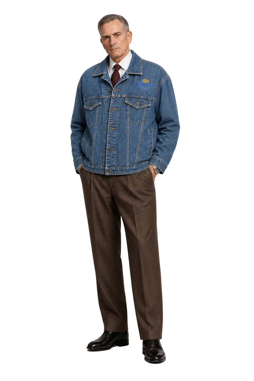1990s Blue Denim Jacket - Model