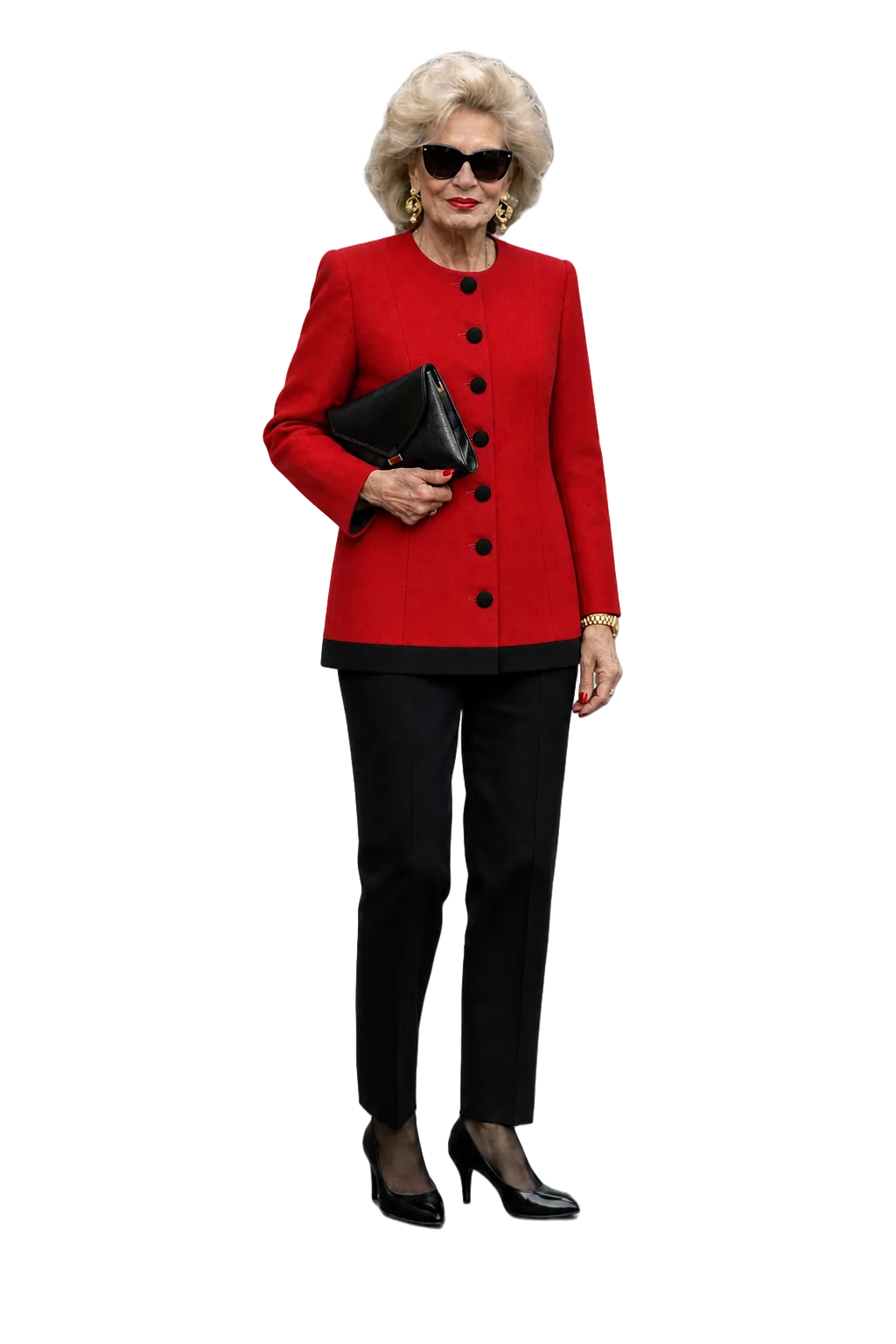 1980s Red Wool Blazer - Model