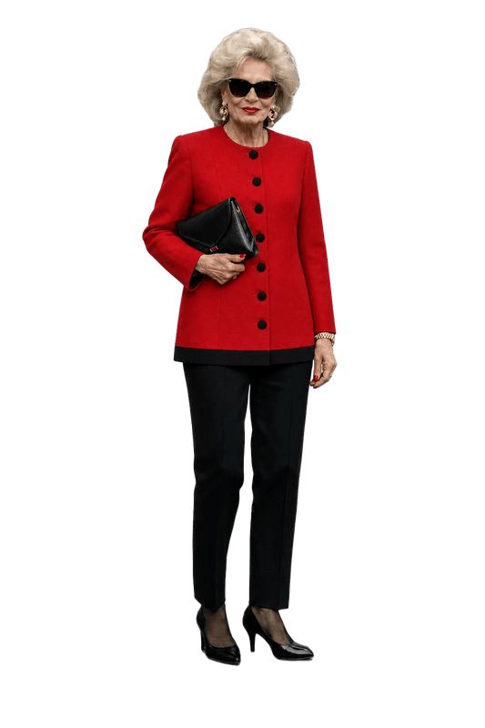 1980s Red Wool Blazer - Model