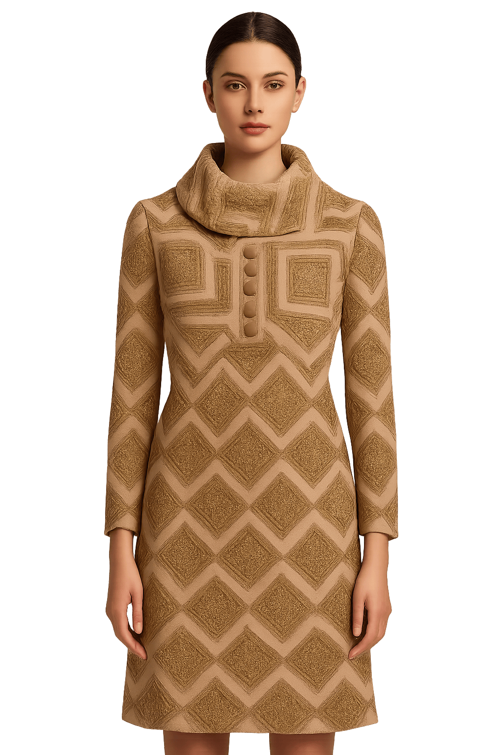 60s Women's Coat with Geometric - AI Generated
