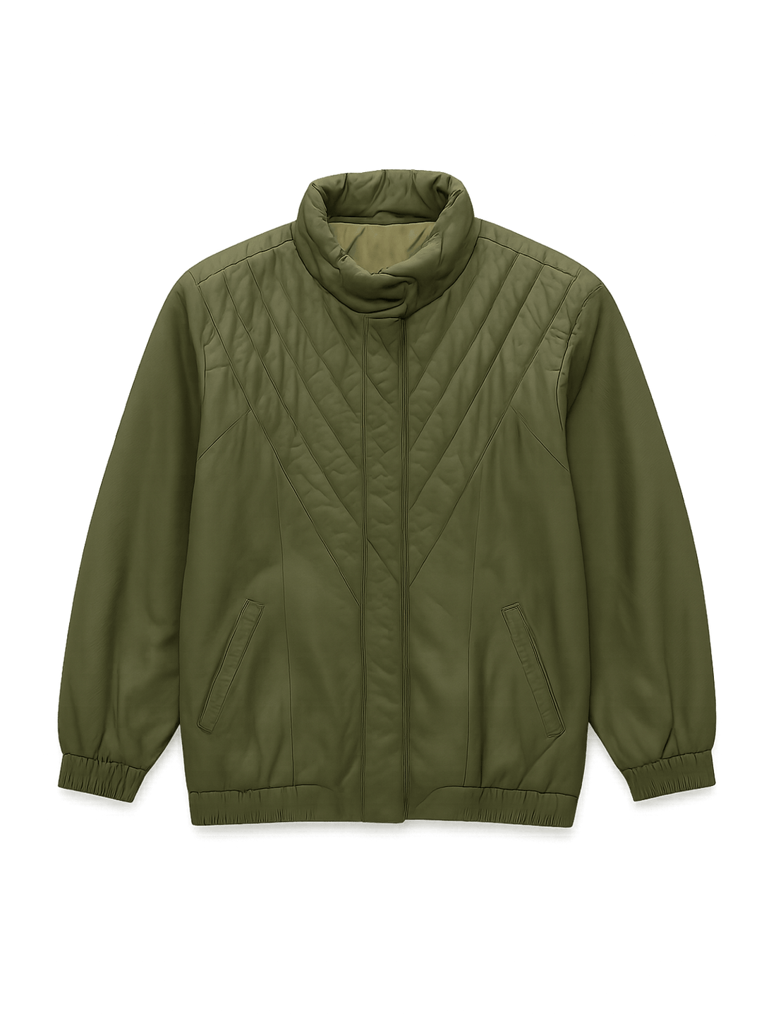 80s Unisex Quilted Jacket - - Flat Lay