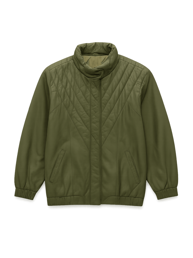 80s Unisex Quilted Jacket - - Flat Lay