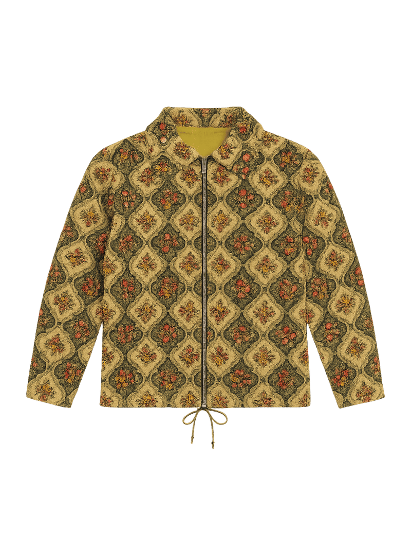 60s Floral Print Women's Jacket - Flat Lay