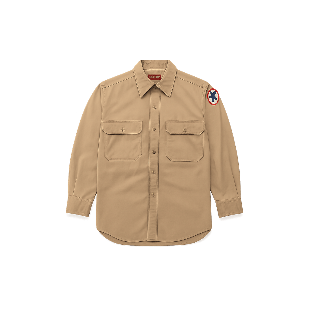 90s Military-Style Button-Down - Flat Lay
