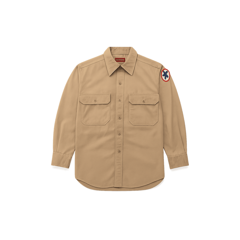 90s Military-Style Button-Down - Flat Lay