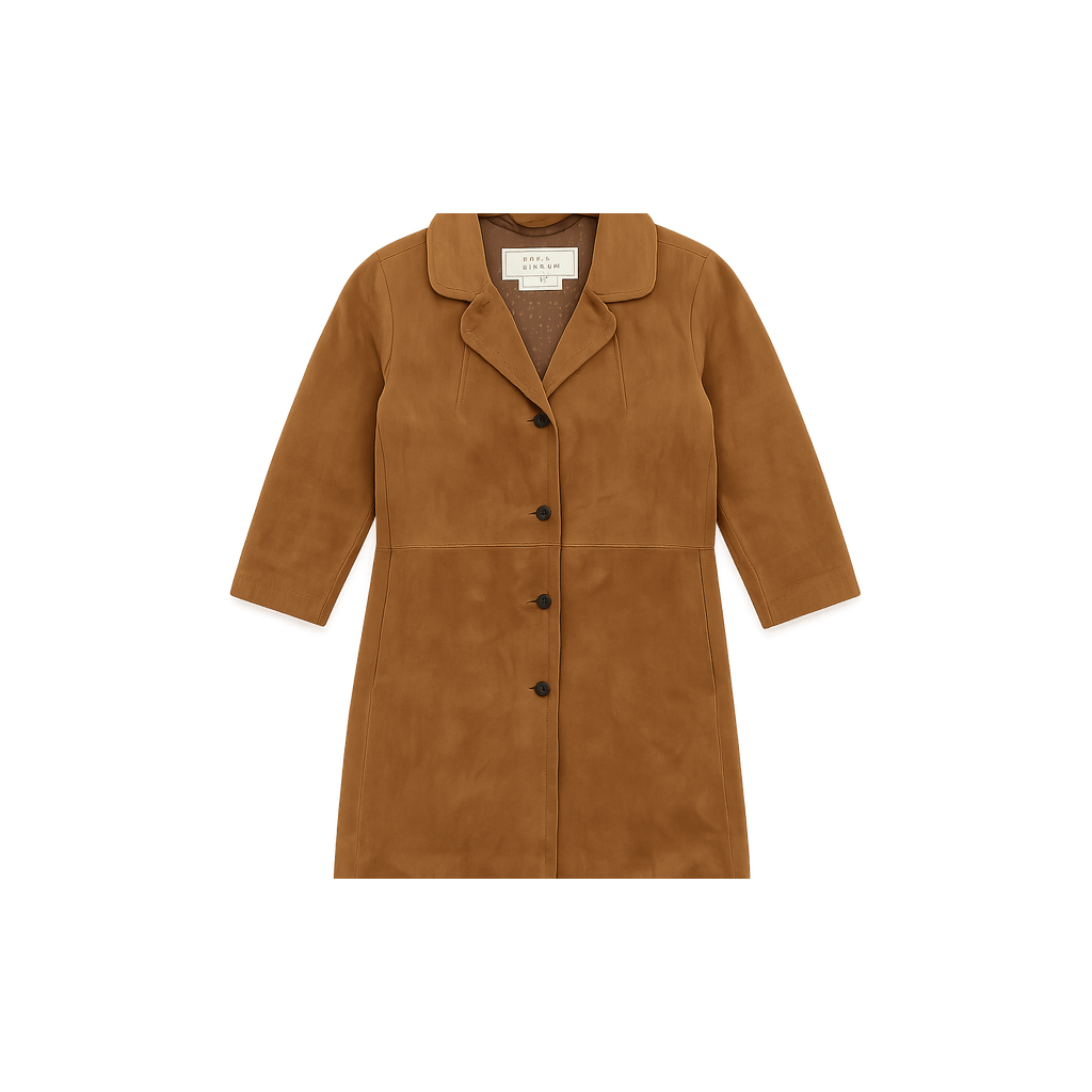 70s A-line suede coat by YOUR - Flat Lay