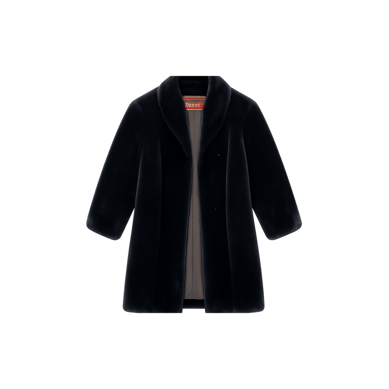 80s Women's Boxy Fit Faux Fur - Flat Lay