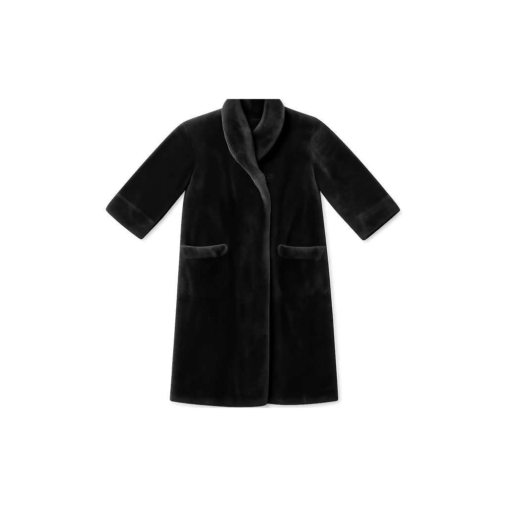 80s Faux Fur Coat - Power Dress - Flat Lay