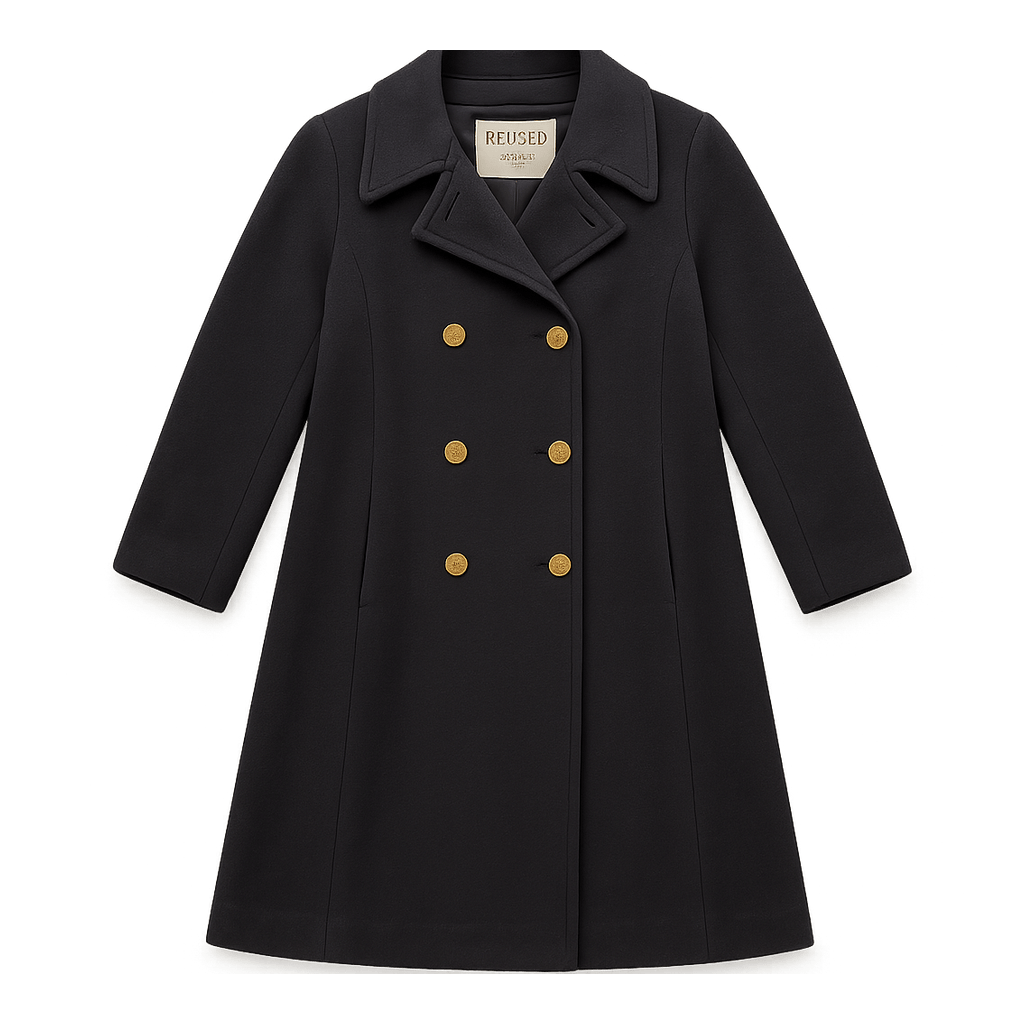 60s Double-Breasted Coat with - Flat Lay