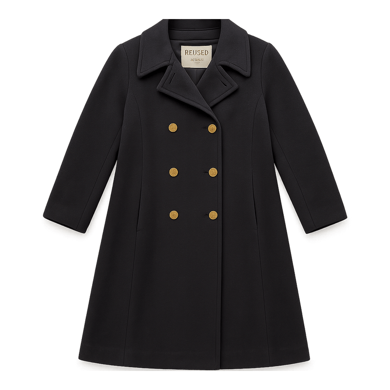 60s Double-Breasted Coat with - Flat Lay