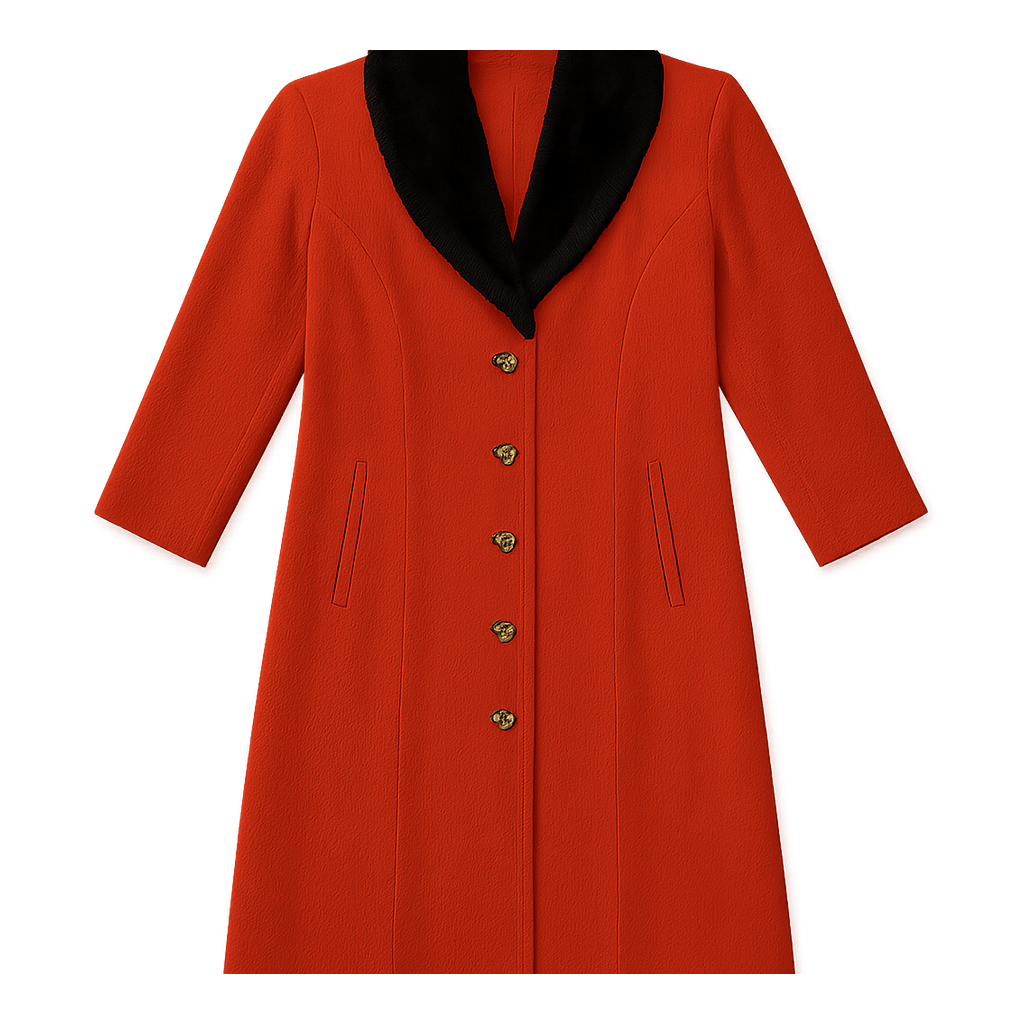 80s Double-Breasted Coat with - Flat Lay