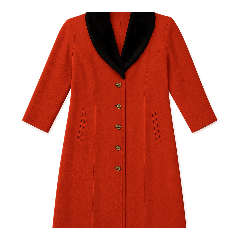 80s Double-Breasted Coat with - Flat Lay