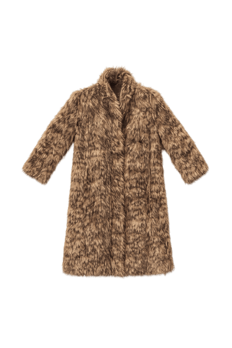 70s Faux Fur Coat - Women's Outerwear - Flat Lay