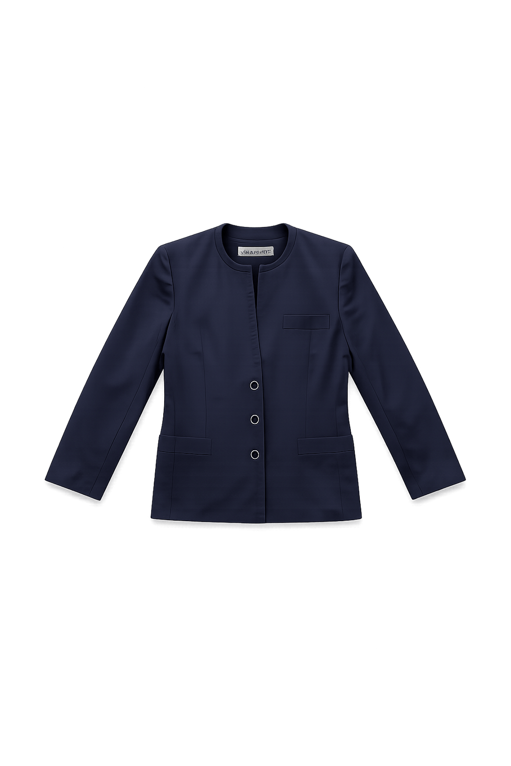 80s Navy Blue Blazer - Structured Fit - Flat Lay