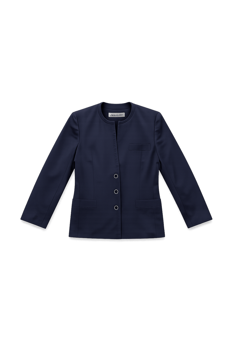 80s Navy Blue Blazer - Structured Fit - Flat Lay