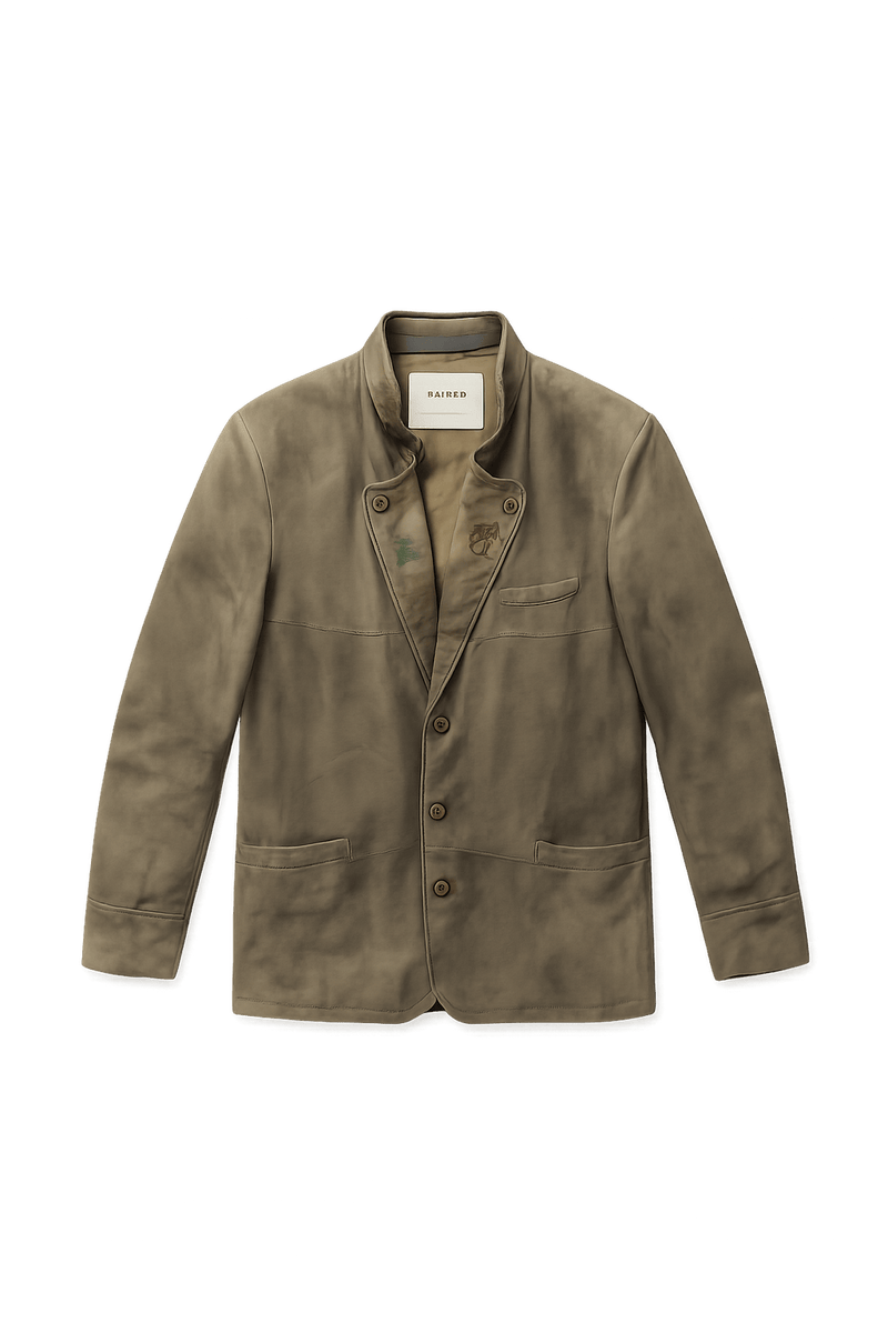 Vintage Distressed Leather Jacket - Unisex Biker - Flat Lay