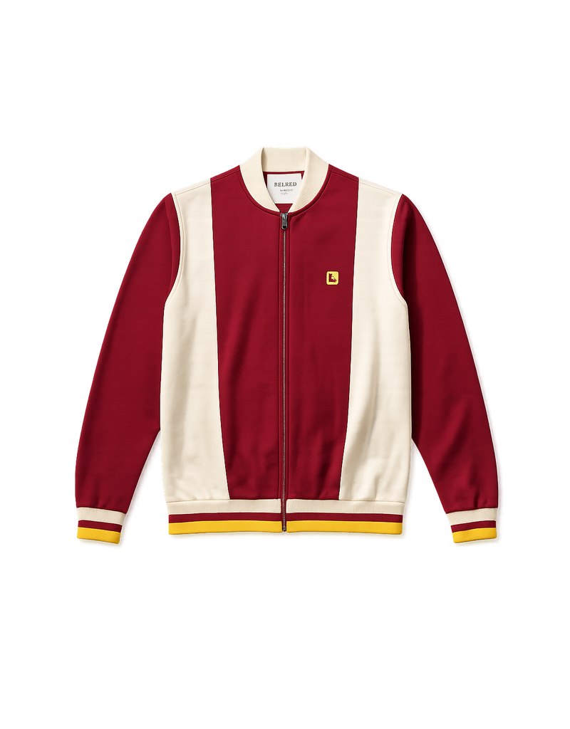 Hip-Hop Athletic Suit in Burgundy  - Flat Lay Front