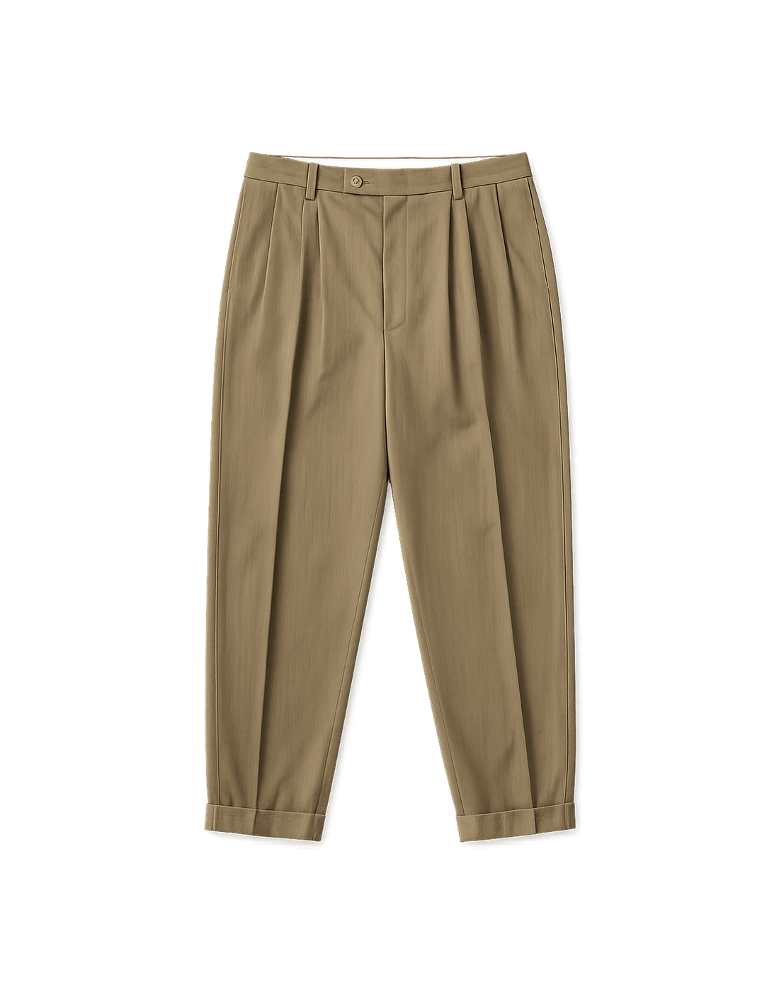 80s Pleated Front High-Waisted Trousers - Mens - Flat Lay Front