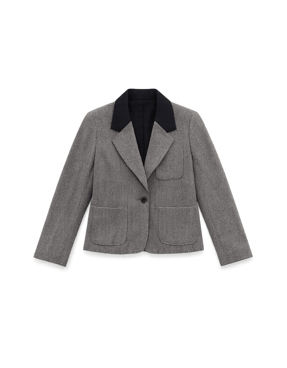 90s Unisex Houndstooth Jacket with Button Closure - Flat Lay Front