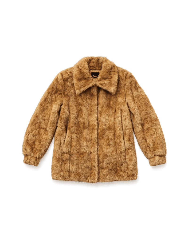 Vintage Faux Fur Jacket - Women's Hollywood - Flat Lay Front