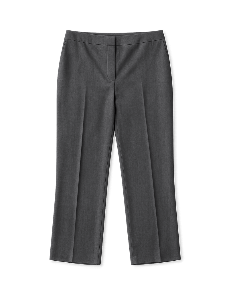 90s Contemporary Tailored Trousers - Dark Gray - Flat Lay Front