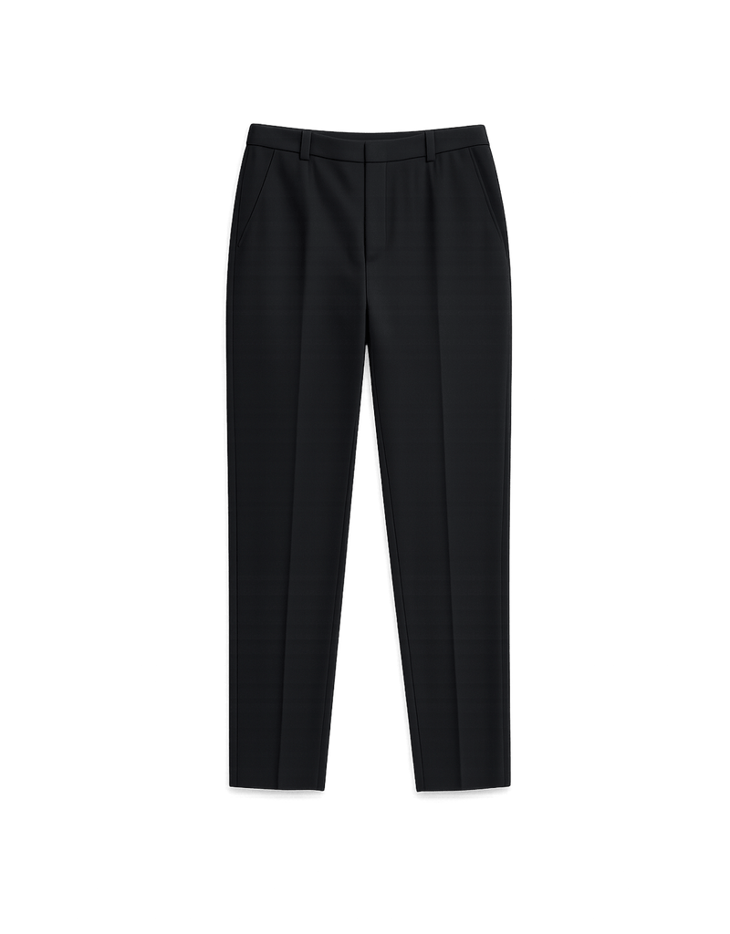90s Black High-Waisted Tailored Pants - Flat Lay Front