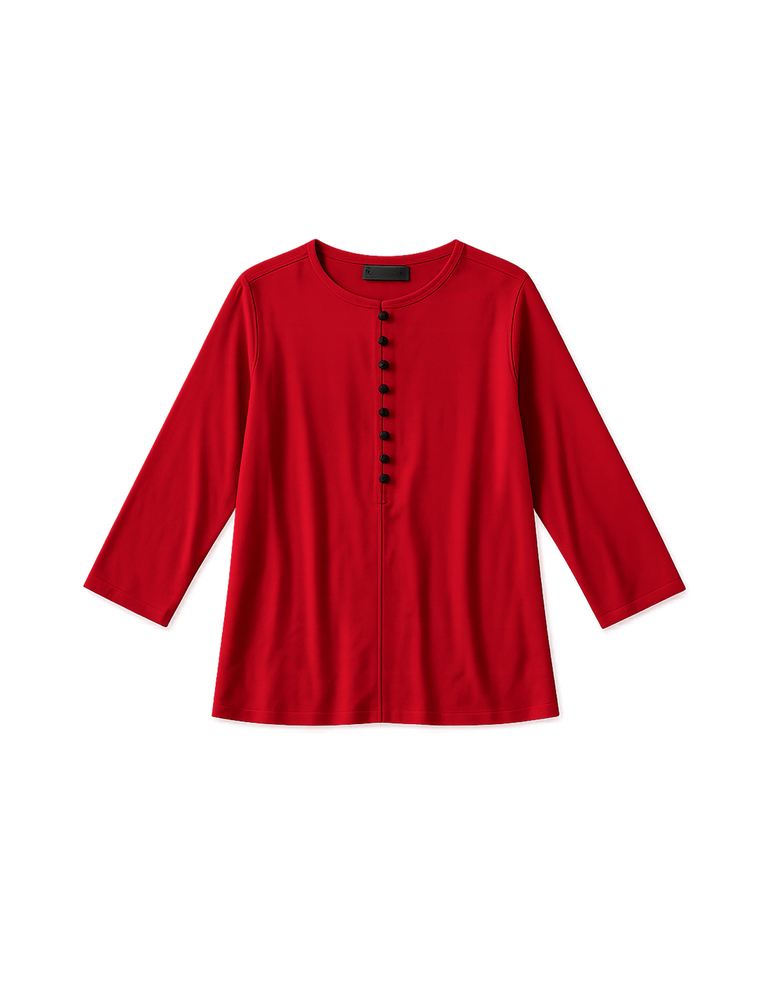 90s Lightweight Red Long-Sleeved Shirt - Flat Lay Front