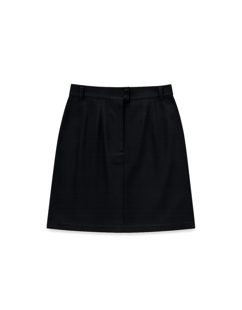 80s Women's High-Waisted Pleated Mini Skirt - Flat Lay Front