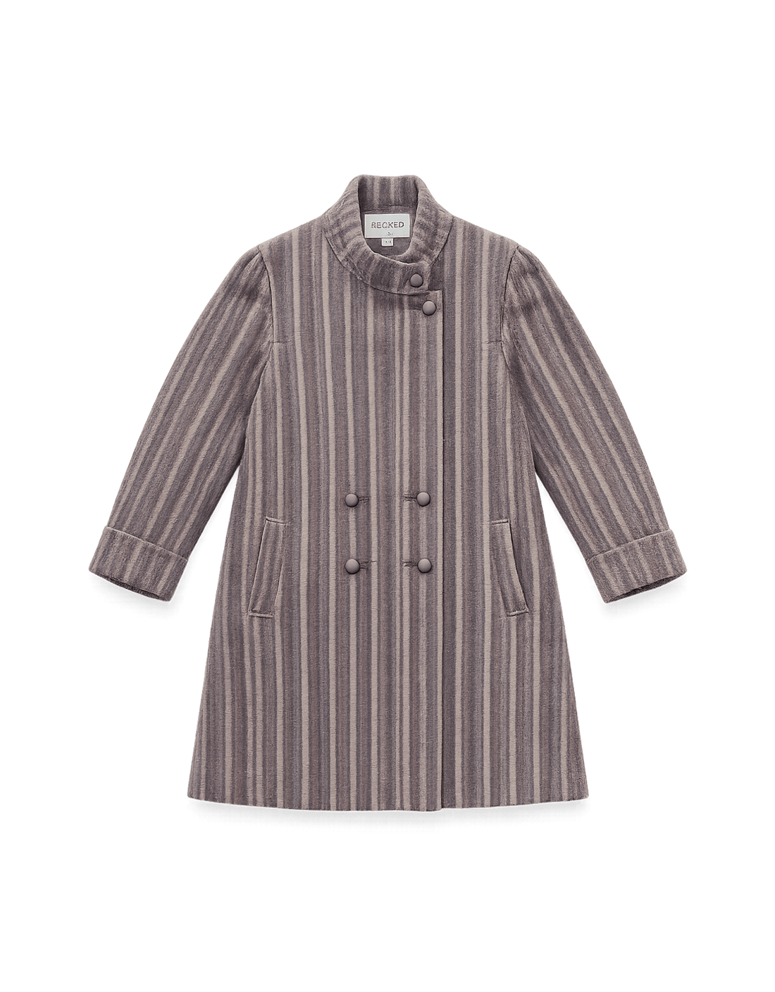 70s Women's Double-Breasted Striped Coat - Flat Lay Front