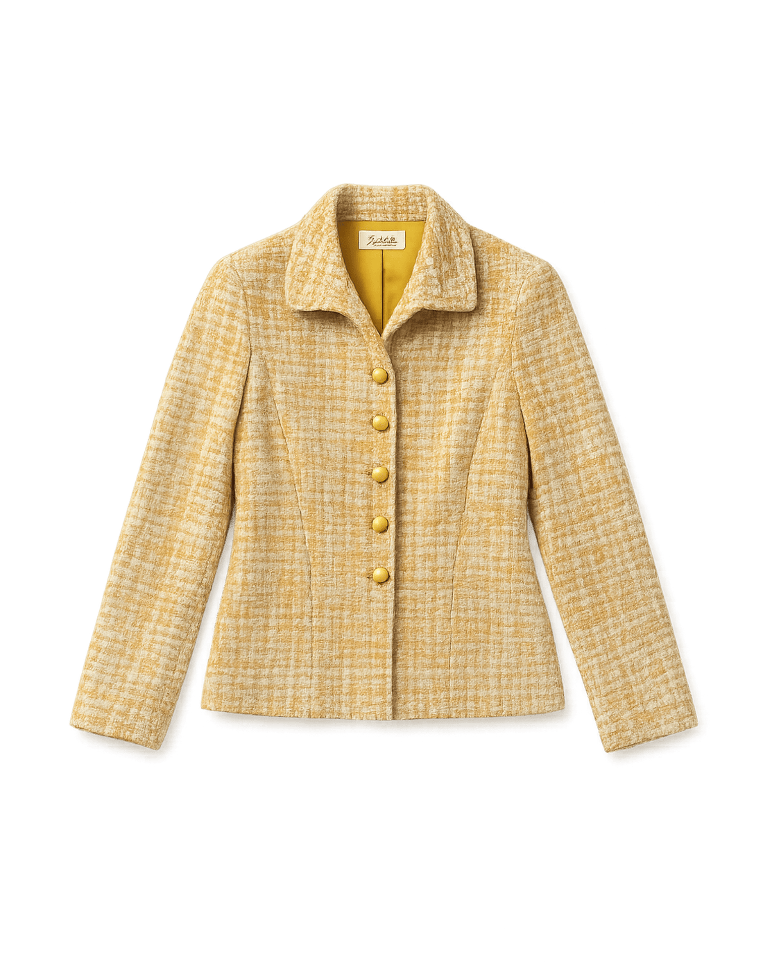 70s Women's Fitted Tweed Set - Orange & Cream - Flat Lay Front