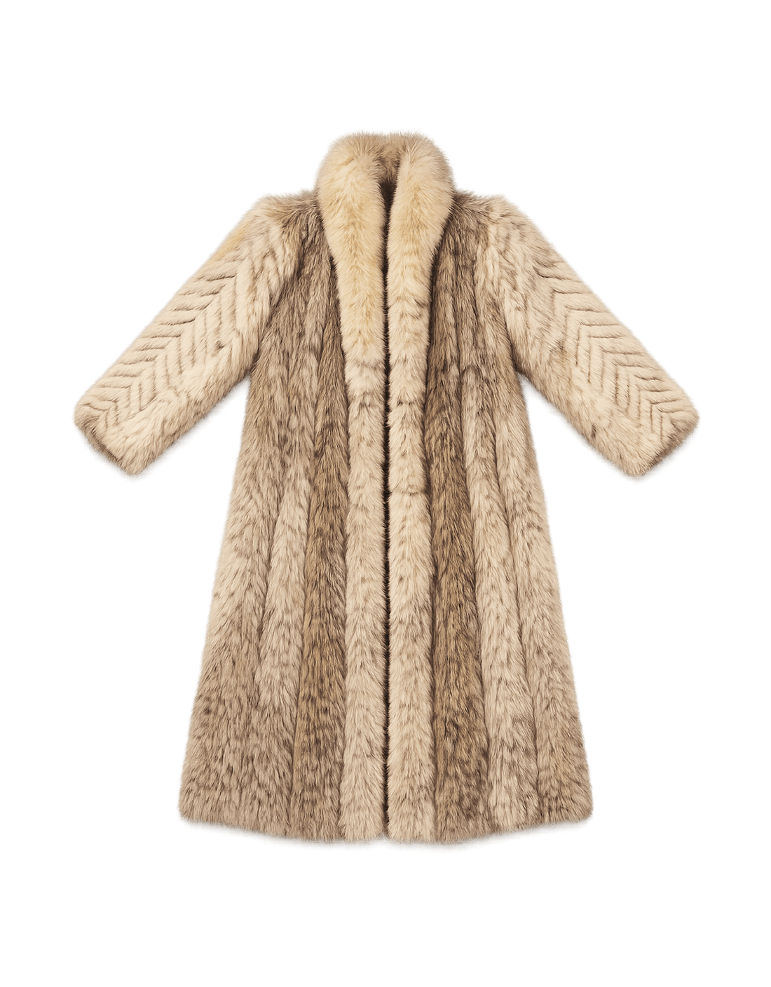 Mid-Century Women's Luxurious Fur Coat - Flat Lay Front