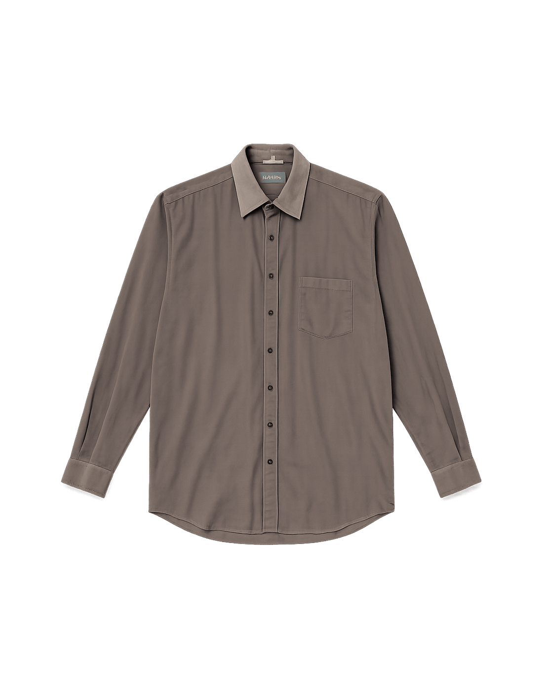 90s Button-Down Shirt in Gray - Flat Lay Front
