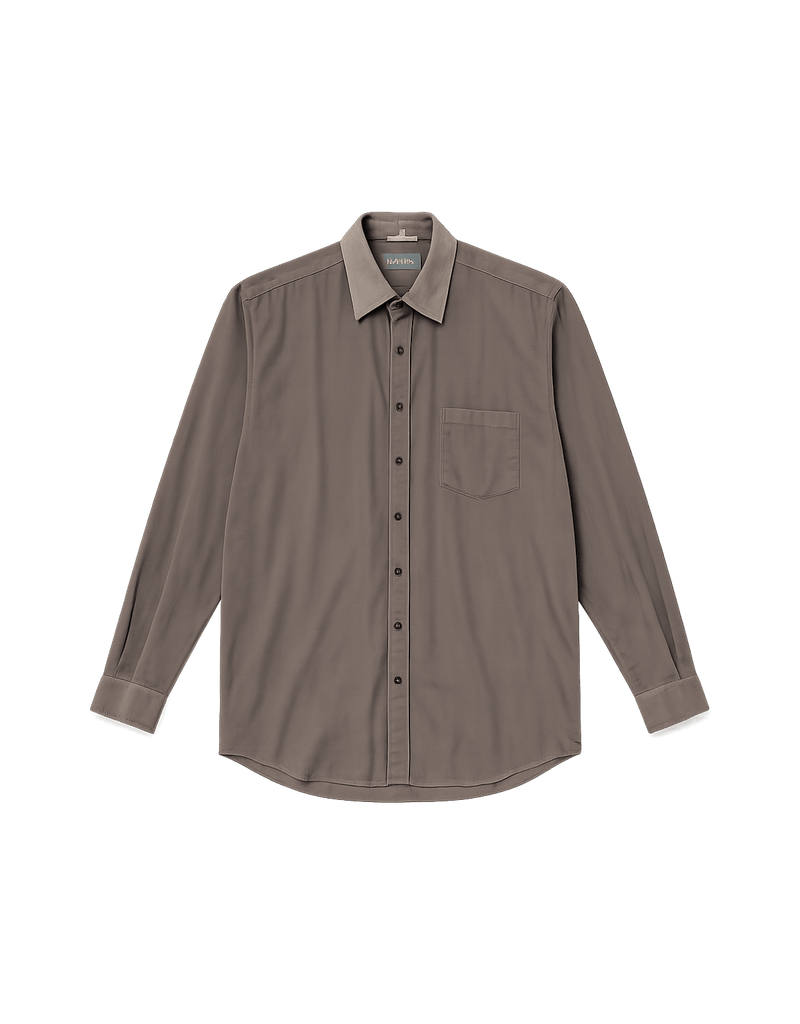 90s Button-Down Shirt in Gray - Flat Lay Front