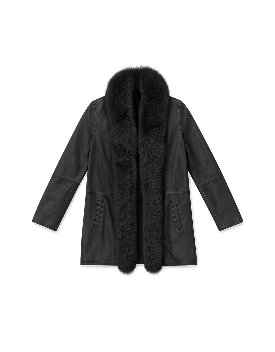 Mid-Century Women's Fur Coat - Timeless Elegance - Flat Lay Front