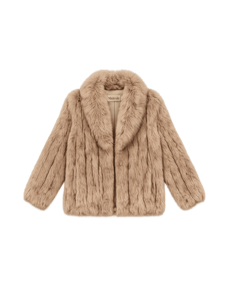 Mid-Century Luxurious Fur Coat by Mahvoisie - Flat Lay Front