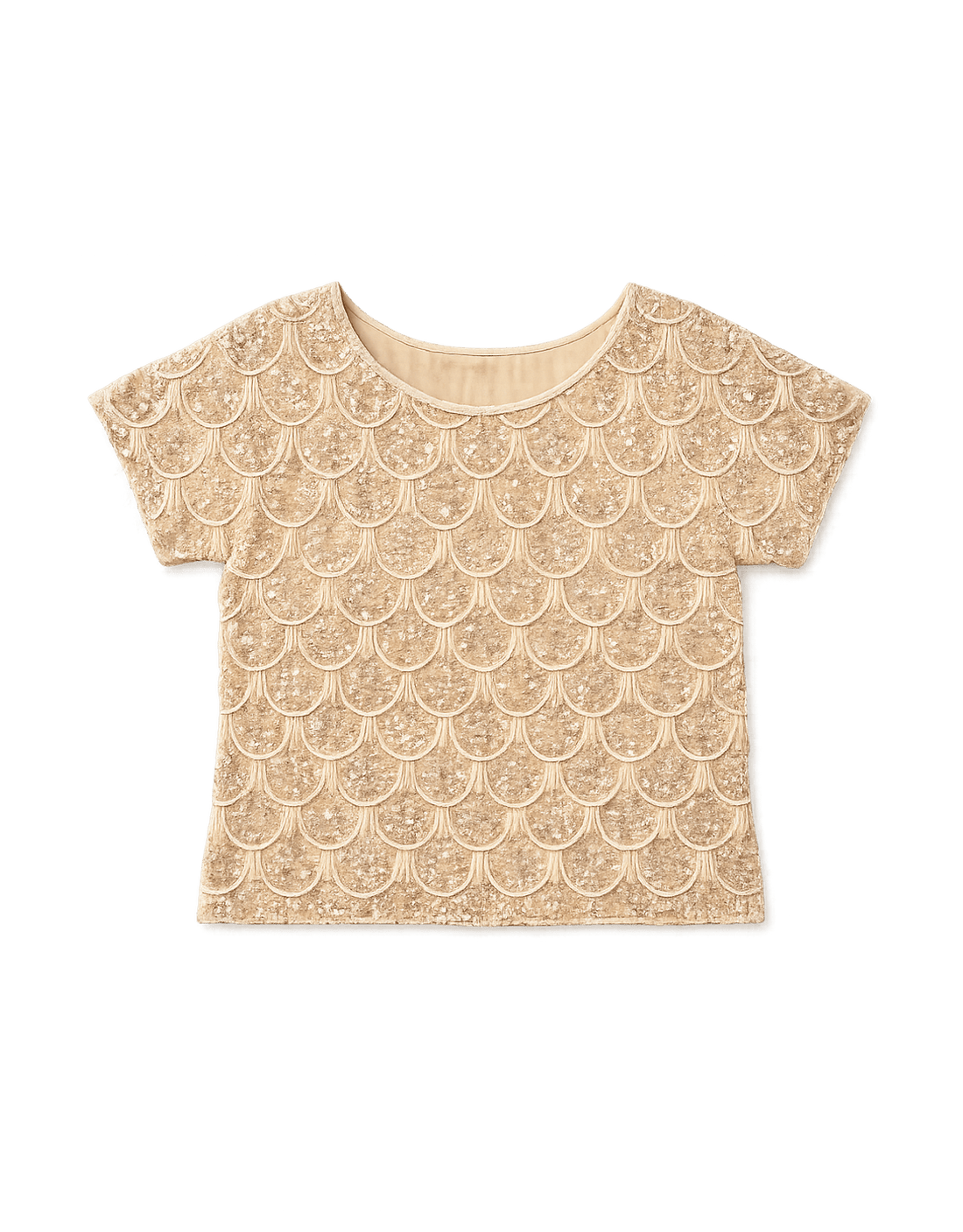60s Beaded Gold Glam Top - Flat Lay Front
