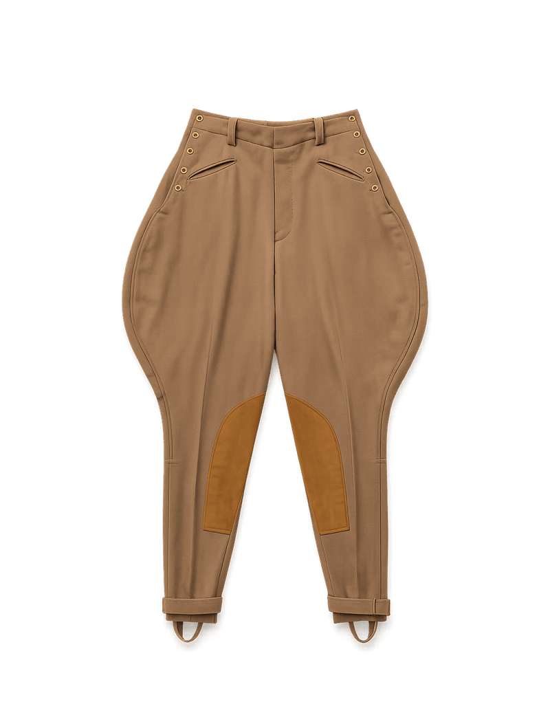 Retro Unisex Tapered Pants with Button Accents - Flat Lay Front