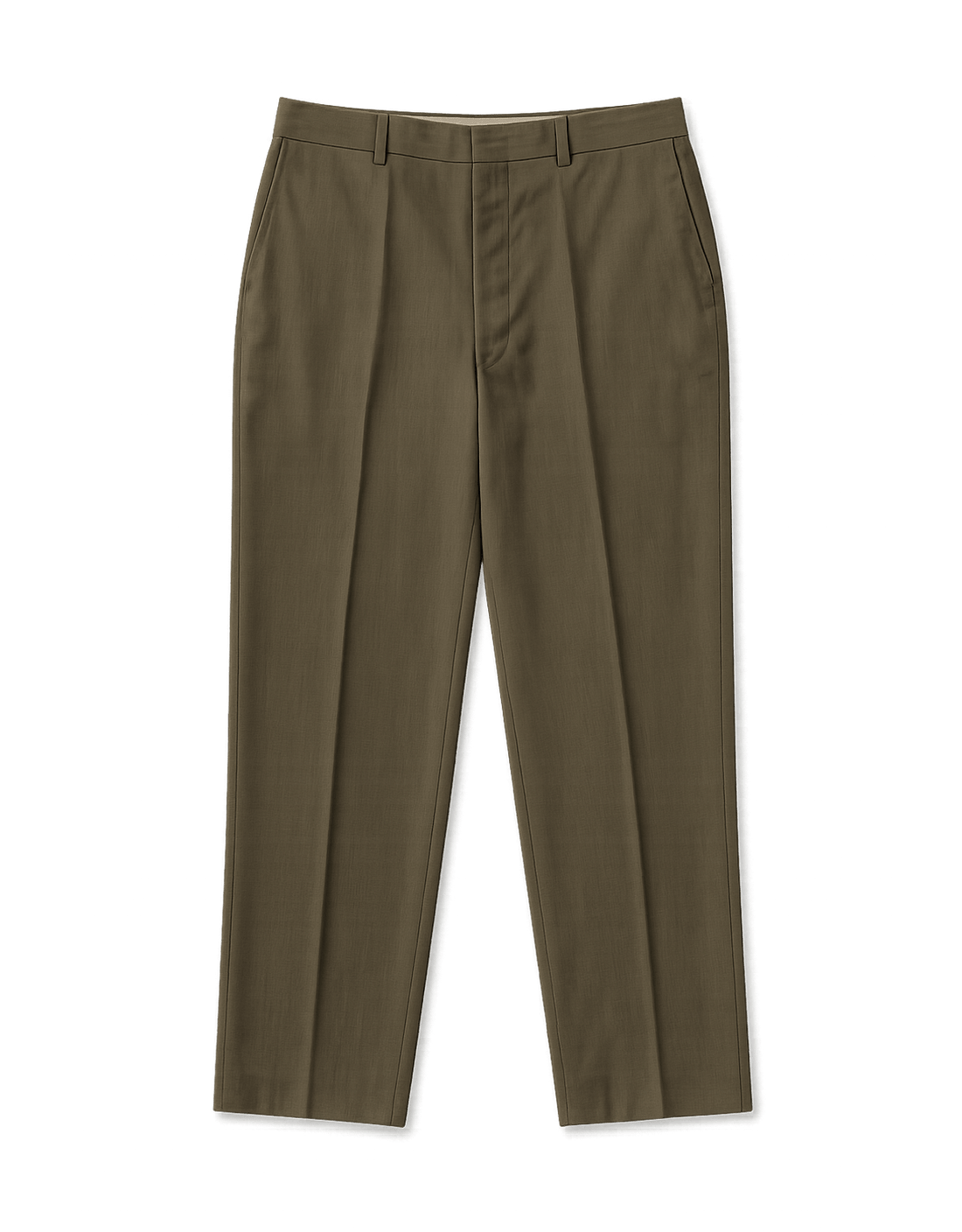 90s High-Waisted Dark Brown Trousers - Flat Lay Front