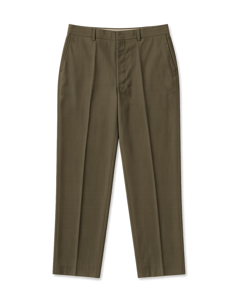 90s High-Waisted Dark Brown Trousers - Flat Lay Front