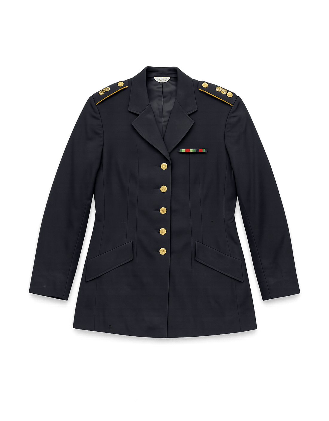 Military-Style Jacket with Military Buttons - Flat Lay Front