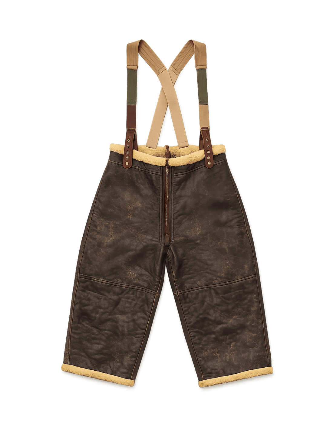 Minimalist 90s Textured Leather Pants - Flat Lay Front